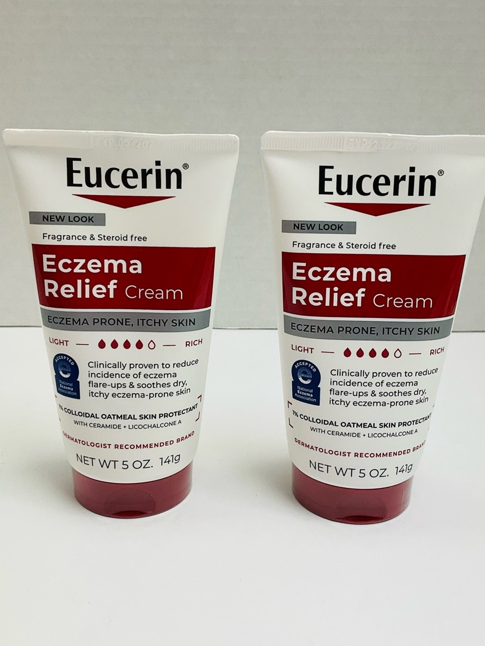 NEW 2pc Eucerin Eczema Relief Cream Lotion - 5oz Tubes Summer Skincare Self Care